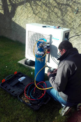 Intallation de pompe à chaleur air-eau